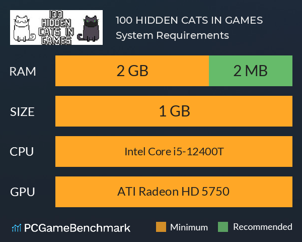 100 HIDDEN CATS IN GAMES System Requirements PC Graph - Can I Run 100 HIDDEN CATS IN GAMES 100 HIDDEN CATS IN GAMES System Requirements PC Graph - Can I Run 100 HIDDEN CATS IN GAMES