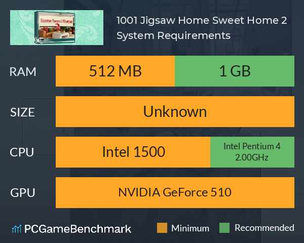 1001 Jigsaw. Home Sweet Home 2 System Requirements PC Graph - Can I Run 1001 Jigsaw. Home Sweet Home 2 1001 Jigsaw. Home Sweet Home 2 System Requirements PC Graph - Can I Run 1001 Jigsaw. Home Sweet Home 2
