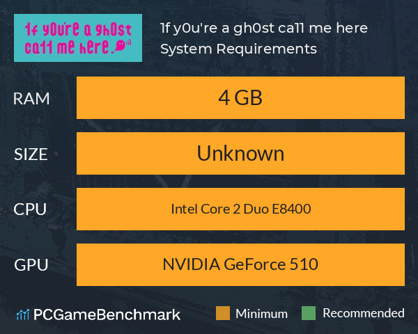 1f y0u're a gh0st ca11 me here! System Requirements PC Graph - Can I Run 1f y0u're a gh0st ca11 me here!