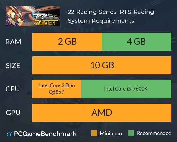 22 Racing Series | RTS-Racing System Requirements PC Graph - Can I Run 22 Racing Series | RTS-Racing