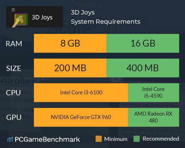 3D Joys System Requirements PC Graph - Can I Run 3D Joys 3D Joys System Requirements PC Graph - Can I Run 3D Joys