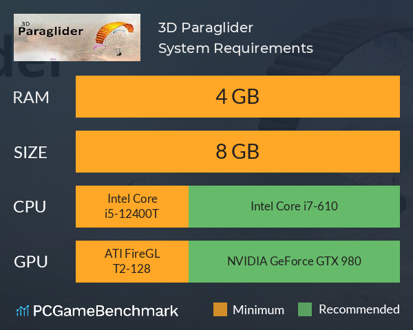 3D Paraglider System Requirements PC Graph - Can I Run 3D Paraglider 3D Paraglider System Requirements PC Graph - Can I Run 3D Paraglider