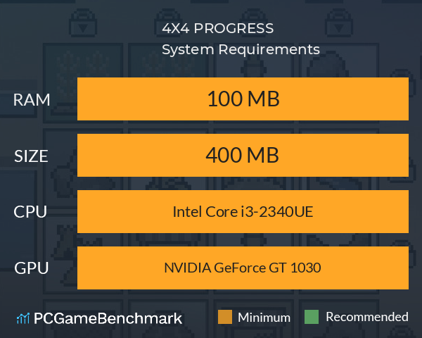 4X4 PROGRESS System Requirements PC Graph - Can I Run 4X4 PROGRESS 4X4 PROGRESS System Requirements PC Graph - Can I Run 4X4 PROGRESS