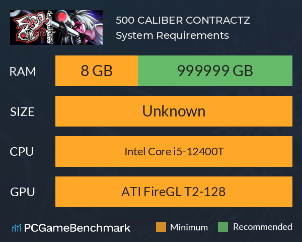 500 CALIBER CONTRACTZ System Requirements PC Graph - Can I Run 500 CALIBER CONTRACTZ 500 CALIBER CONTRACTZ System Requirements PC Graph - Can I Run 500 CALIBER CONTRACTZ