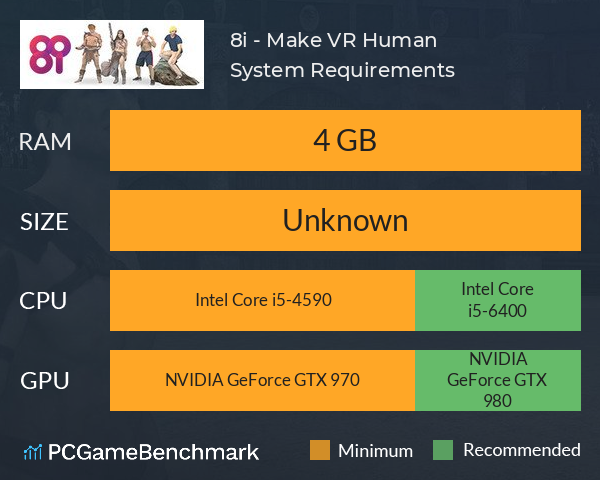 8i - Make VR Human System Requirements PC Graph - Can I Run 8i - Make VR Human