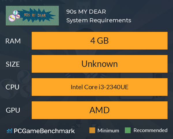 90s MY DEAR System Requirements PC Graph - Can I Run 90s MY DEAR 90s MY DEAR System Requirements PC Graph - Can I Run 90s MY DEAR