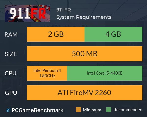 911 FR System Requirements PC Graph - Can I Run 911 FR