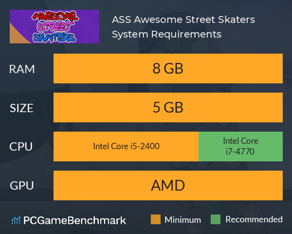 A.S.S.: Awesome Street Skaters System Requirements PC Graph - Can I Run A.S.S.: Awesome Street Skaters A.S.S.: Awesome Street Skaters System Requirements PC Graph - Can I Run A.S.S.: Awesome Street Skaters