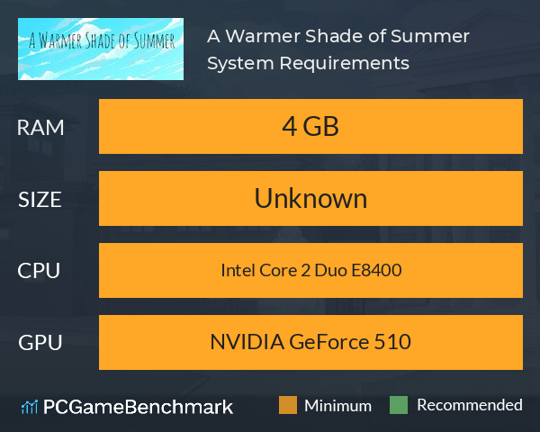 A Warmer Shade of Summer System Requirements PC Graph - Can I Run A Warmer Shade of Summer