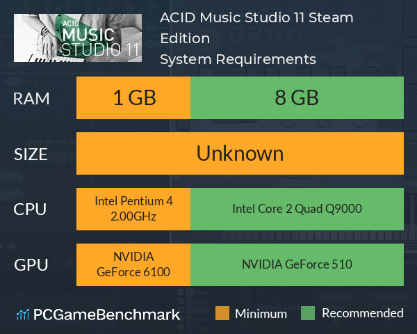 ACID Music Studio 11 Steam Edition System Requirements PC Graph - Can I Run ACID Music Studio 11 Steam Edition