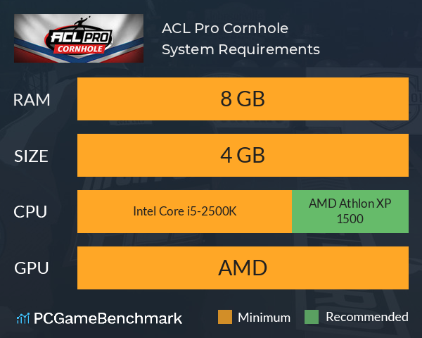 ACL Pro Cornhole System Requirements PC Graph - Can I Run ACL Pro Cornhole