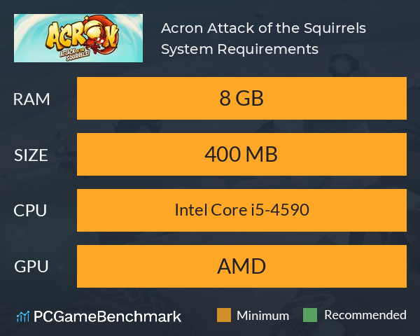 Acron: Attack of the Squirrels! System Requirements PC Graph - Can I Run Acron: Attack of the Squirrels! Acron: Attack of the Squirrels! System Requirements PC Graph - Can I Run Acron: Attack of the Squirrels!