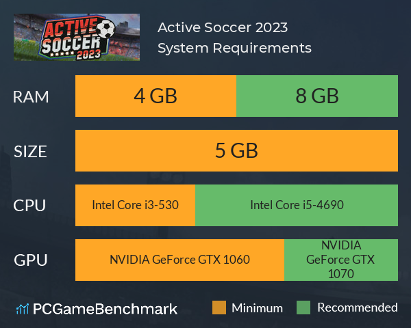 Active Soccer 2023 System Requirements PC Graph - Can I Run Active Soccer 2023