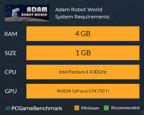 Adam: Robot World System Requirements PC Graph - Can I Run Adam: Robot World
