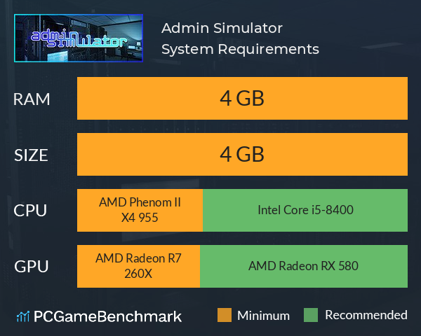 Admin Simulator System Requirements PC Graph - Can I Run Admin Simulator