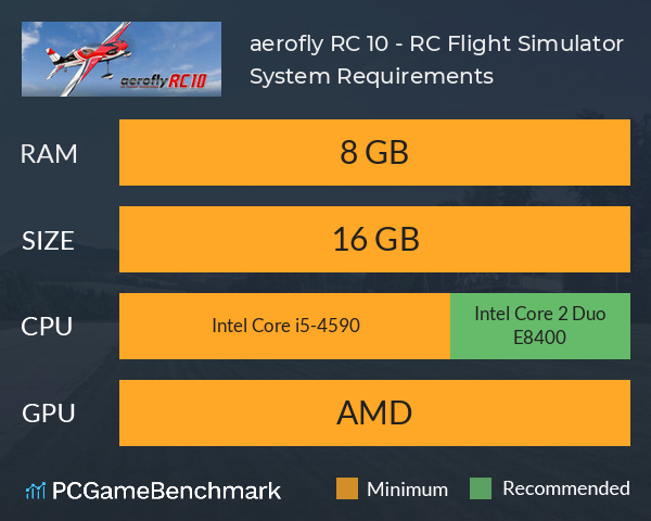 aerofly RC 10 - RC Flight Simulator System Requirements PC Graph - Can I Run aerofly RC 10 - RC Flight Simulator