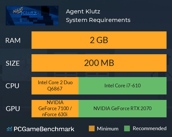 Agent Klutz System Requirements PC Graph - Can I Run Agent Klutz Agent Klutz System Requirements PC Graph - Can I Run Agent Klutz