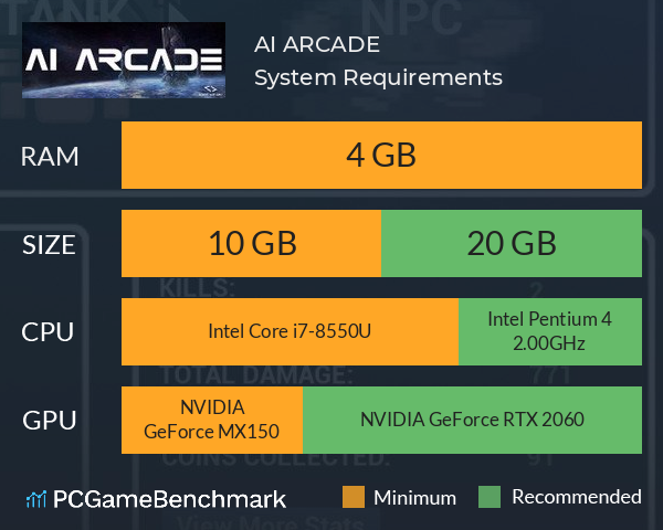 AI ARCADE System Requirements PC Graph - Can I Run AI ARCADE AI ARCADE System Requirements PC Graph - Can I Run AI ARCADE