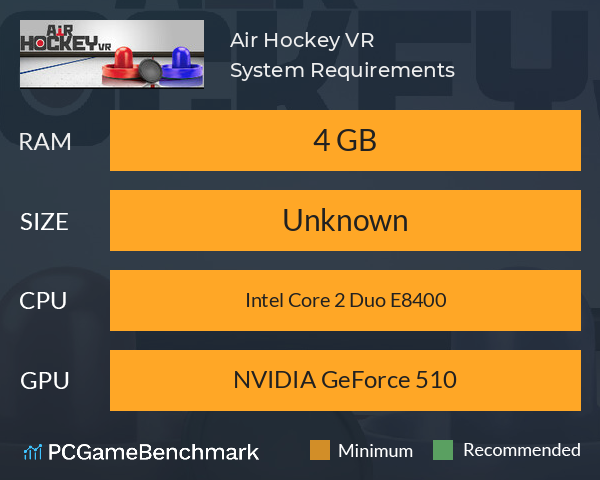 Air Hockey VR System Requirements PC Graph - Can I Run Air Hockey VR