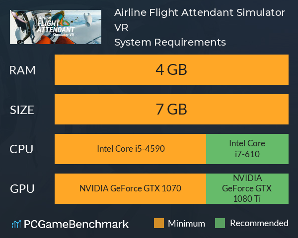 Airline Flight Attendant Simulator VR System Requirements PC Graph - Can I Run Airline Flight Attendant Simulator VR Airline Flight Attendant Simulator VR System Requirements PC Graph - Can I Run Airline Flight Attendant Simulator VR