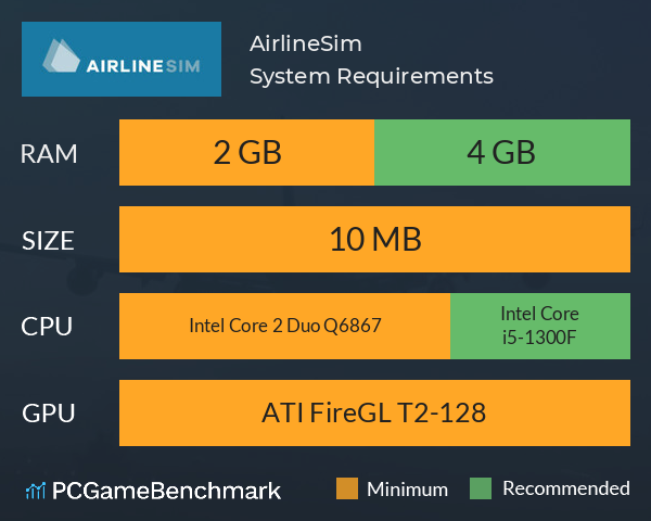 AirlineSim System Requirements PC Graph - Can I Run AirlineSim AirlineSim System Requirements PC Graph - Can I Run AirlineSim