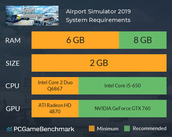 Airport Simulator 2019 System Requirements PC Graph - Can I Run Airport Simulator 2019