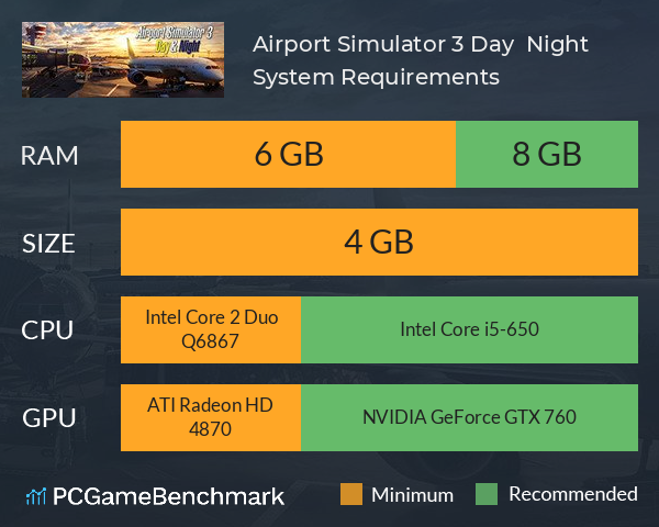 Airport Simulator 3: Day & Night System Requirements PC Graph - Can I Run Airport Simulator 3: Day & Night