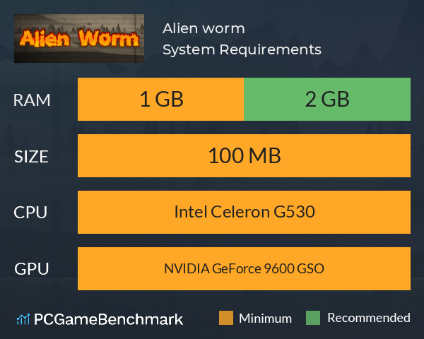 Alien worm System Requirements PC Graph - Can I Run Alien worm Alien worm System Requirements PC Graph - Can I Run Alien worm