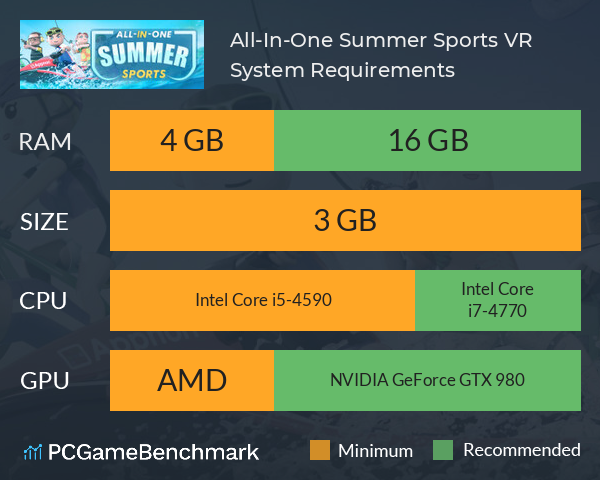 All-In-One Summer Sports VR System Requirements PC Graph - Can I Run All-In-One Summer Sports VR