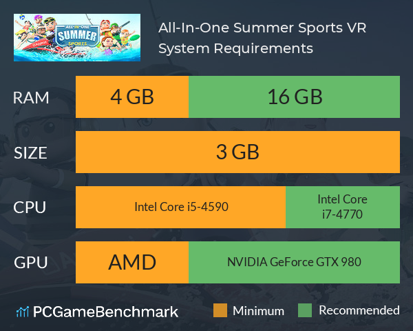 All-In-One Summer Sports VR System Requirements PC Graph - Can I Run All-In-One Summer Sports VR