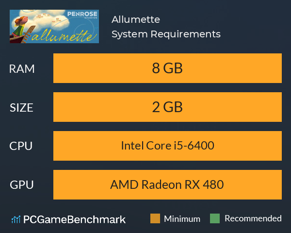 Allumette System Requirements PC Graph - Can I Run Allumette