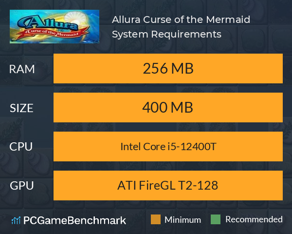 Allura: Curse of the Mermaid System Requirements PC Graph - Can I Run Allura: Curse of the Mermaid Allura: Curse of the Mermaid System Requirements PC Graph - Can I Run Allura: Curse of the Mermaid