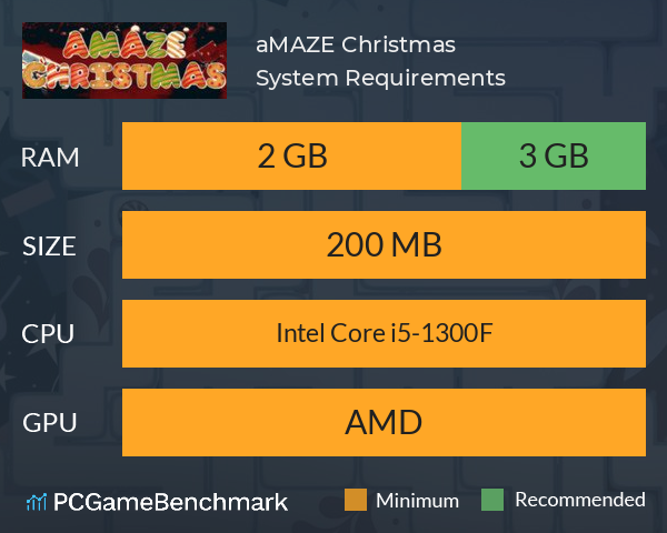 aMAZE Christmas System Requirements PC Graph - Can I Run aMAZE Christmas aMAZE Christmas System Requirements PC Graph - Can I Run aMAZE Christmas