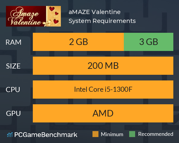 aMAZE Valentine System Requirements PC Graph - Can I Run aMAZE Valentine aMAZE Valentine System Requirements PC Graph - Can I Run aMAZE Valentine