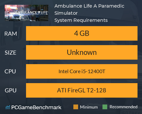 Ambulance Life: A Paramedic Simulator System Requirements PC Graph - Can I Run Ambulance Life: A Paramedic Simulator