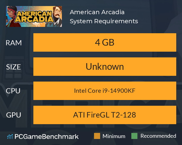 American Arcadia System Requirements PC Graph - Can I Run American Arcadia