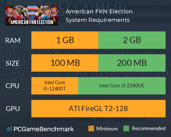 American FKN Election System Requirements PC Graph - Can I Run American FKN Election American FKN Election System Requirements PC Graph - Can I Run American FKN Election