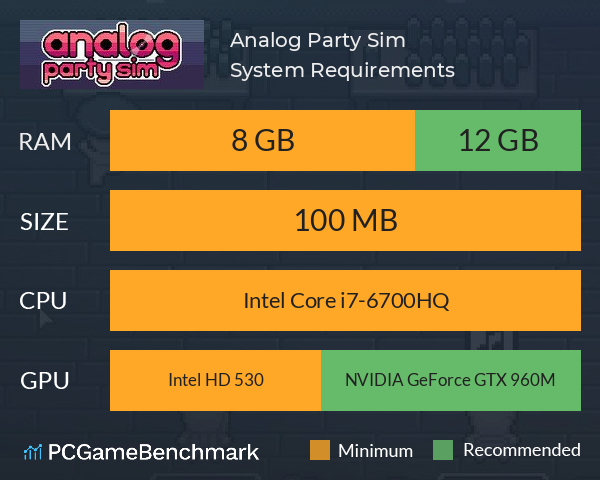 Analog Party Sim System Requirements PC Graph - Can I Run Analog Party Sim Analog Party Sim System Requirements PC Graph - Can I Run Analog Party Sim