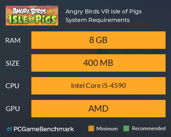 Angry Birds VR: Isle of Pigs System Requirements PC Graph - Can I Run Angry Birds VR: Isle of Pigs