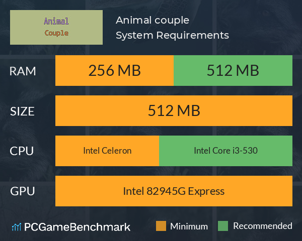 Animal couple System Requirements PC Graph - Can I Run Animal couple