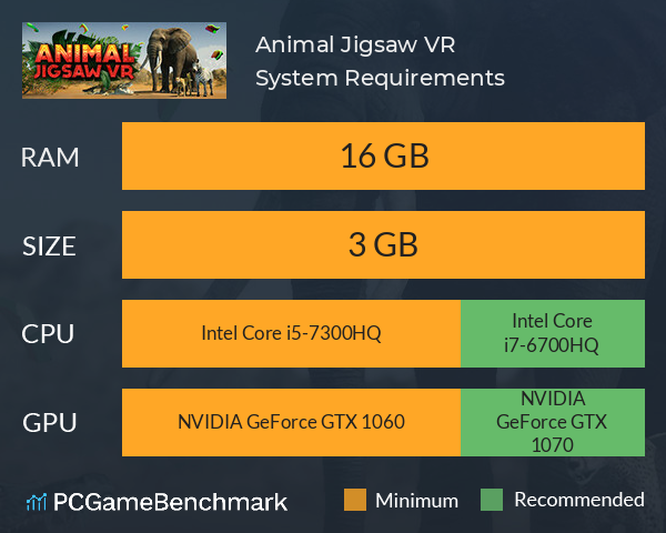 Animal Jigsaw VR System Requirements PC Graph - Can I Run Animal Jigsaw VR