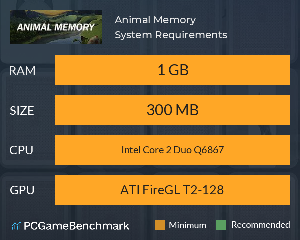 Animal Memory System Requirements PC Graph - Can I Run Animal Memory