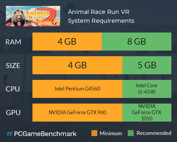 Animal Race Run VR System Requirements PC Graph - Can I Run Animal Race Run VR Animal Race Run VR System Requirements PC Graph - Can I Run Animal Race Run VR
