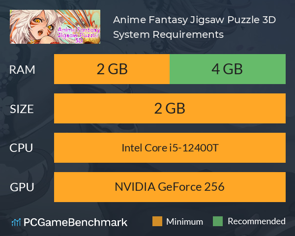 Anime Fantasy Jigsaw Puzzle 3D System Requirements PC Graph - Can I Run Anime Fantasy Jigsaw Puzzle 3D