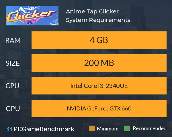 Anime Tap Clicker System Requirements PC Graph - Can I Run Anime Tap Clicker Anime Tap Clicker System Requirements PC Graph - Can I Run Anime Tap Clicker