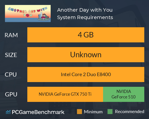 Another Day with You System Requirements PC Graph - Can I Run Another Day with You Another Day with You System Requirements PC Graph - Can I Run Another Day with You