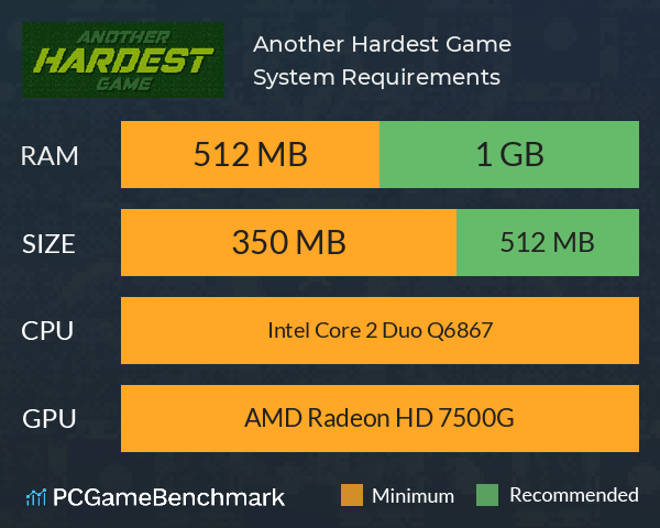 Another Hardest Game System Requirements PC Graph - Can I Run Another Hardest Game