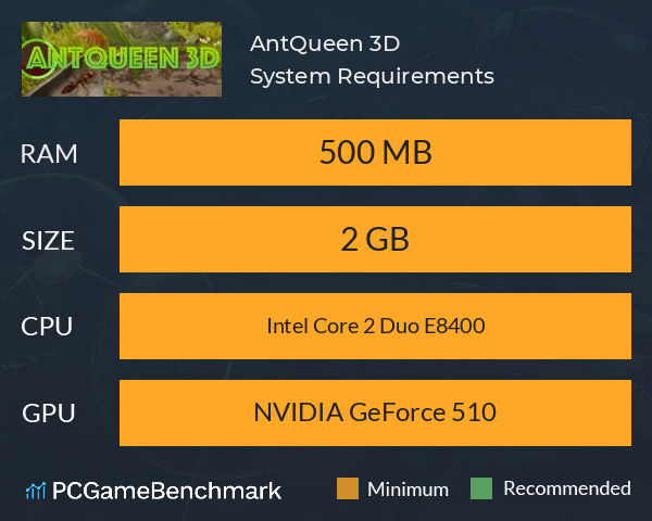 AntQueen 3D System Requirements PC Graph - Can I Run AntQueen 3D AntQueen 3D System Requirements PC Graph - Can I Run AntQueen 3D