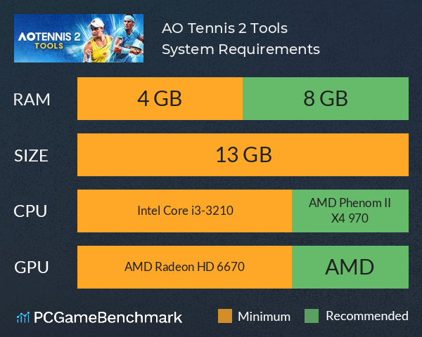 AO Tennis 2 Tools System Requirements PC Graph - Can I Run AO Tennis 2 Tools AO Tennis 2 Tools System Requirements PC Graph - Can I Run AO Tennis 2 Tools