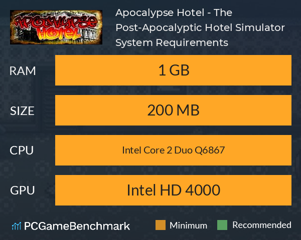 Apocalypse Hotel - The Post-Apocalyptic Hotel Simulator! System Requirements PC Graph - Can I Run Apocalypse Hotel - The Post-Apocalyptic Hotel Simulator!